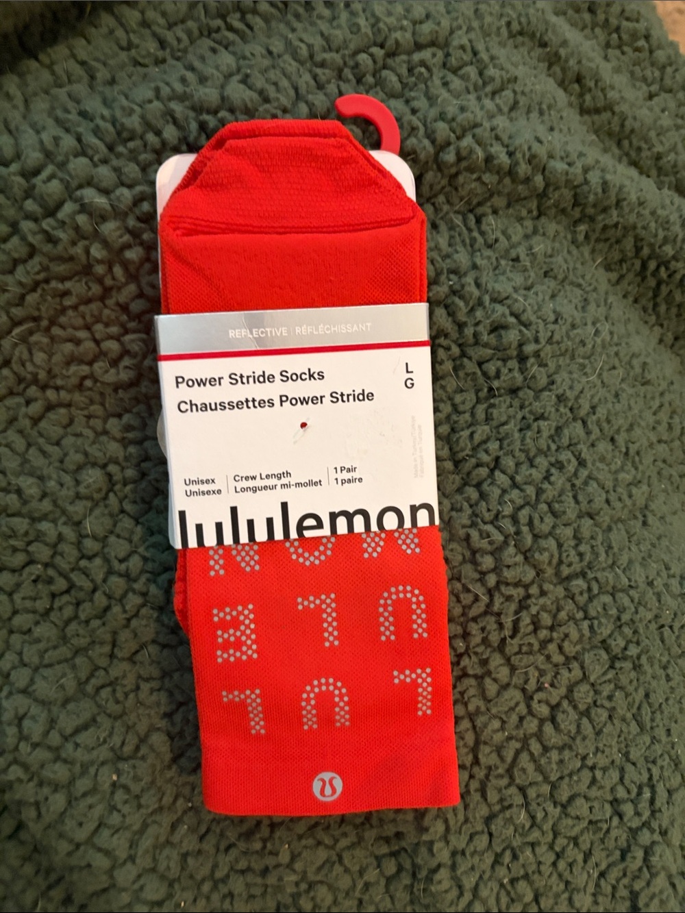 lululemon Power Stride Crew Socks - Bright Red